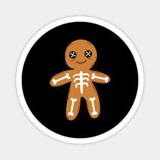 Spooky Christmas Skeleton Gingerman Cookie Magnet